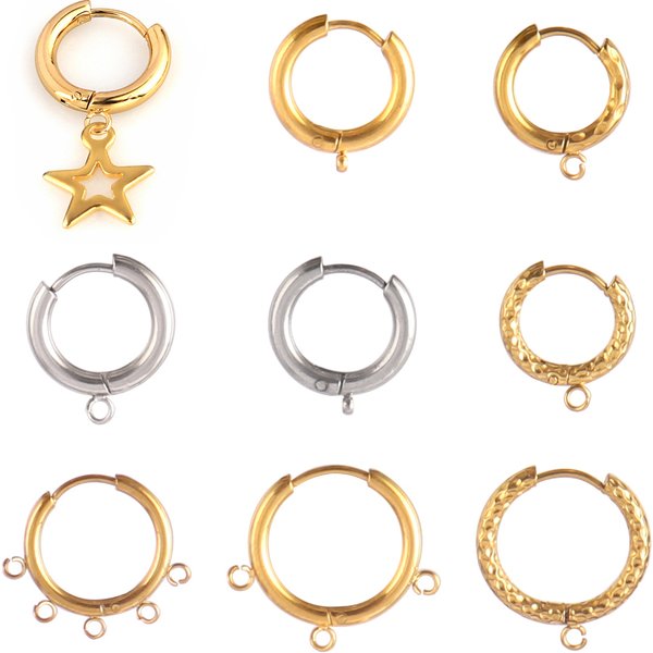 Boucles d'oreilles en acier inoxydable 316L, 10 pièces/lot, Base de montage pour bricolage de bijoux, fournitures de fabrication de boucles d'oreilles, accessoires