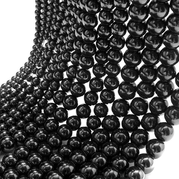 Perles en pierre naturelle hématite avec perles d'espacement rondes magnétiques pour la fabrication de bijoux, accessoires de collier et de bracelet à bricoler soi-même 4-12MM