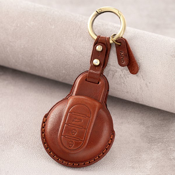 Ochraniacz ze skóry naturalnej na kluczyk BMW Mini Cooper F54 F55 F56 F57 F60, etui na pilot