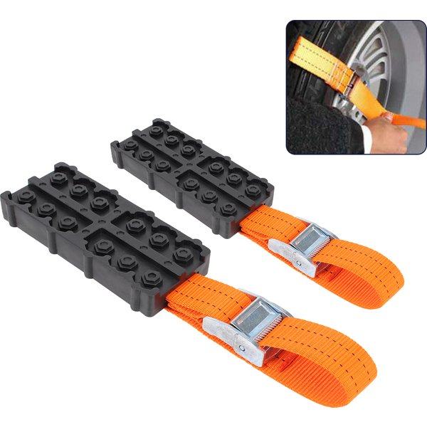 Emergency Snow Mud Sand Durable PU Anti-Skid For Snow Mud Ice 1 PCs Car Tire Traction Blocks Tire Chain Straps