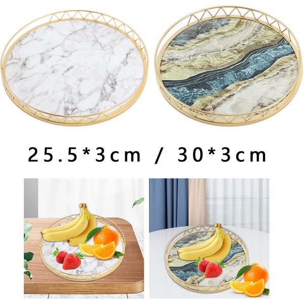Schreibtisch Veranstalter Tablett Kerzen platte Runde Home Lösung Eitelkeit dekorative Tablett für Partys Home Küche und Home Restaurant