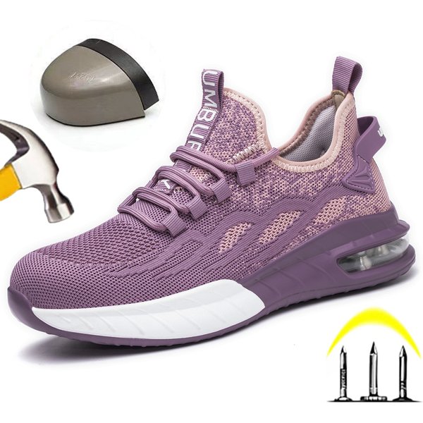 Breathable Women Work Sneakers Security Boots Lightweight With Steel Toe Safety Shoes Puncture-Proof Women Boots