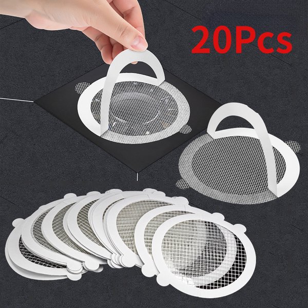 Couvercle collecteur de cheveux jetable pour douche, 20 pièces, pour salle de bains, égouts, évier, bouchon de filtre à cheveux, baignoires, filtre à mailles, autocollant