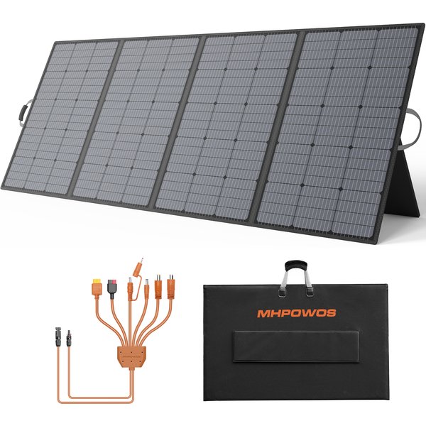 MHPOWOS Tragbares Solarpanel für Powerstationen, 31V Solarladegerät 400W Notstromversorgung für Outdoor und Camping