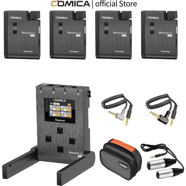 Microphone cravate sans fil COMICA BoomX-U QUA UHF, 24 canaux, pour appareil photo reflex numérique, caméscope et smartphone.