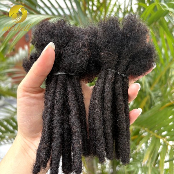 Extensions de dreadlocks en cheveux humains 100% naturels, 0,6 cm, 4-8 pouces, 50 mèches, entièrement faites à la main, pour hommes et femmes