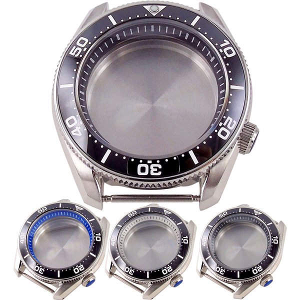 Taucher 42,5mm Stahl Uhrengehäuse für nh35 nh36 nh37 nh38 nh39 nh70 nh72 movt weißer Kapitel ring 3,8 Krone Saphirglas