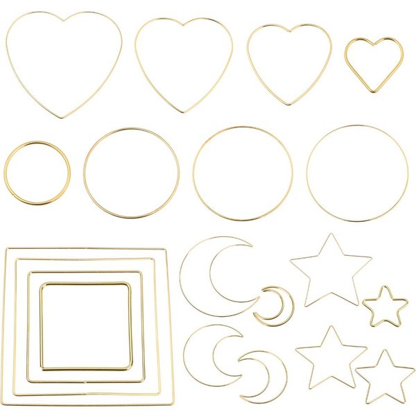 4PCS 4 Sizes 2/4/6/8 inches Dream Catcher Metal Hoops Set Gold Hoop Rings Wedding Wreath Crafts ind Chimes Hanging Decorations