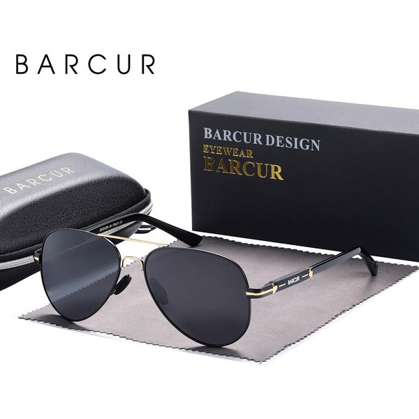 Barcur polarisierte herren sonnenbrille pilot sonnenbrille für männer zubehör fahren angeln, wandern brillen oculos gafas de sol