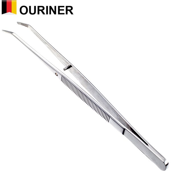 Ourriner Stainless Steel Nail Art Nippers Tweezers Rhinestones Crystal Sequins Glitter Picking Up Cotton Cleaner Tools Manicure