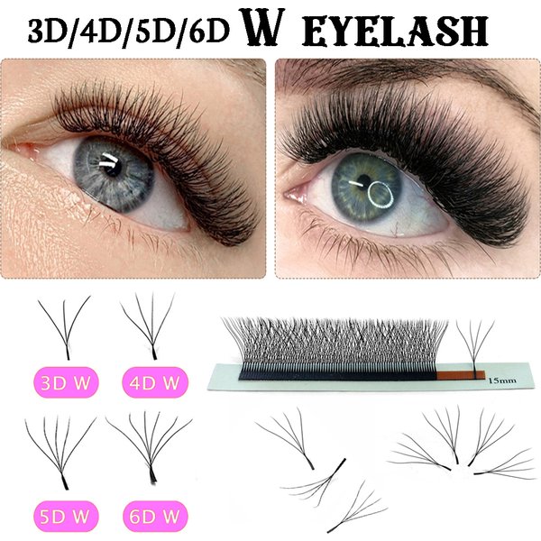 4D W Extension de cils 5D 3D russie Volume W cils moelleux préfabriqués Fans trèfle vison Faux Cil cils Dolly hybride cils 3D Cilios