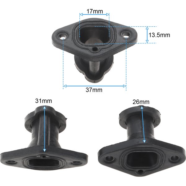 3 Pcs Chainsaw Intake Manifold Boot for Chainsaw 2500 25CC Chinese Chainsaws Zenoah Komatsu G2500 Gas Small Chainsaw Parts