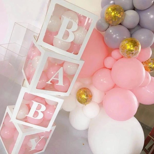 Transparente Baby party Box Junge Mädchen Geburtstag Dekor 1. ein erster Geburtstag Hochzeits feier Dekor Taufe Babys hower Lieferungen