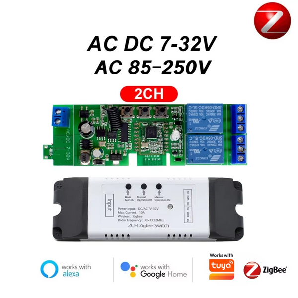 1CH 2CH 4CH 7V 12V 24V 220V ZigBee Moduł przekaźnika zdalnego sterowania 433MHz DIY Inteligentna automatyka domowa do dostępu do drzwi Alexa Google