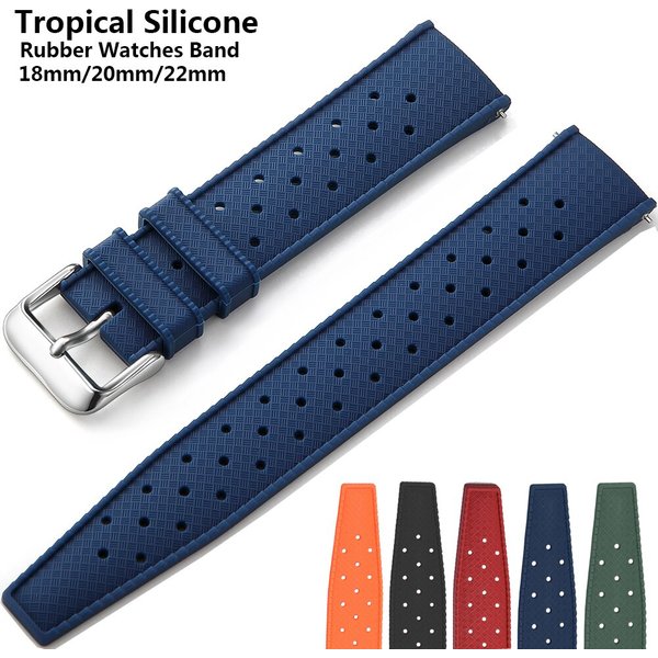 Neues tropisches gummiband für oris seiko bürger schnell verschluss armband 18mm 20mm 22mm silikon tropic armband smart uhr armband