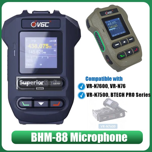 Microphone portable sans fil Bluetooth BHM-88 avec écran pour accessoires de talkie-walkie VR-N7600 VR-N7500 VR-N76 VR-N75 VR-N65