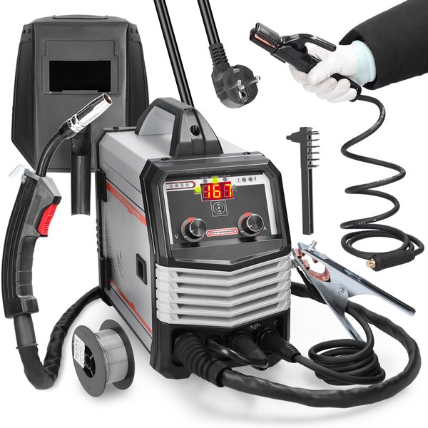 MIG MMA MAG TIG-160C Elektrische Schweißmaschine IGBT Inverter-Schweißgerät Automatische Drahtzuführung Multifunktions 4-in-1 Gasgeschützter Schweißer