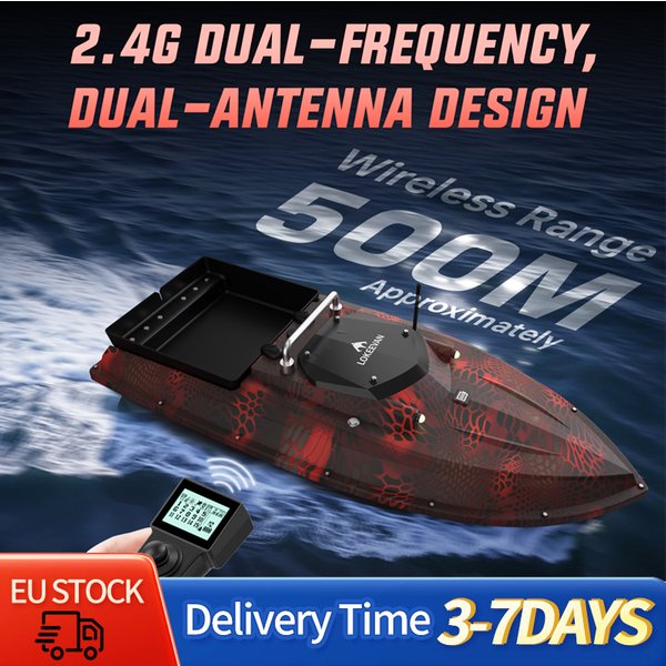 LOKEEVAN Köderboot D80E 46800 mAh 12V GPS+Beidou Dual-Positionierungssystem mit Sonar-Sensor zur Anzeige von Wassertiefe und -temperatur