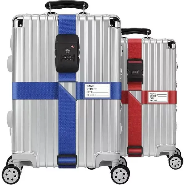 TSA-Sangle de bagage de voyage réglable avec verrouillage par mot de passe, ceinture d'emballage, verrouillage sécurisé des bagages, antivol
