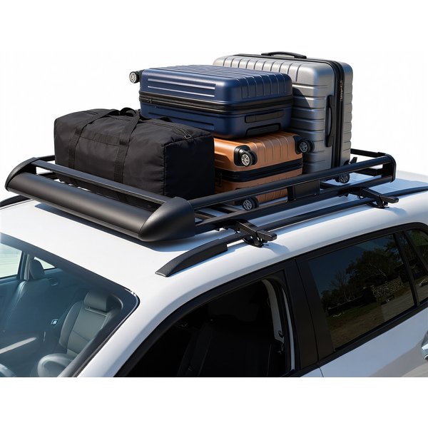 Universeller Auto-Dachgepäckträger 127x97cm Aluminium Auto-Dachkorb, Wasserdicht Korrosionsbeständig, Platzsparend, Belastbar bis 68kg