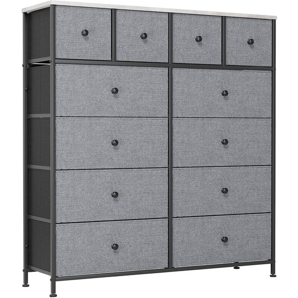 Homfa Commode de rangement, commode à 12 tiroirs en tissu, buffet, armoire de rangement pour chambre à coucher, couloir