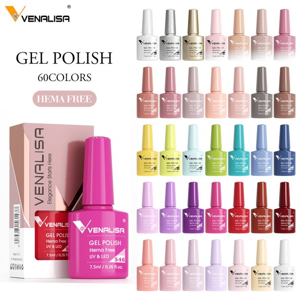 Venalisa HEMA TPO FREE Nail Gel Polish Glitter Gorgeous Full Coverage Soak Off UV LED French Nail Jelly Pink Nude Collection
