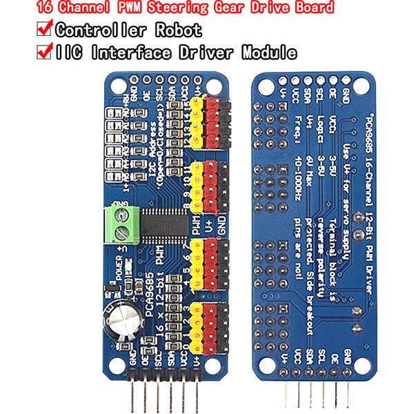 Servomoteur PWM 16 canaux 12 bits-interface I2C-PCA9685 pour Arduino Raspberry Pi bricolage Module de bouclier servo bouclier servo