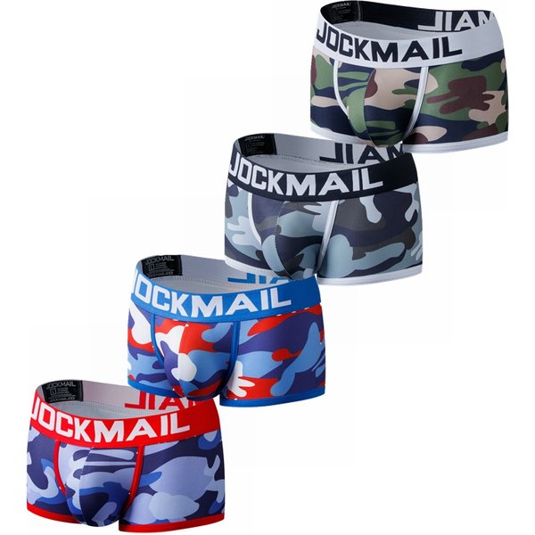 4PCS Sexy Underwear Men Boxer Brief Cueca Male Panties Camouflage Soft Underpants Shorts Men Swim Trunks Printed Nylon Quick Dry