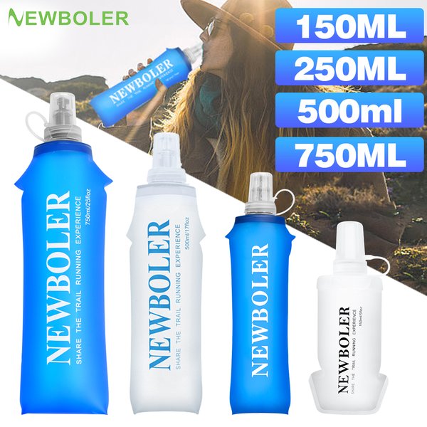 Miękka składana butelka na wodę 250/500/750 ml do biegania, do plecaka, TPU, bez BPA, przenośna torba na wodę do sportów outdoorowych.