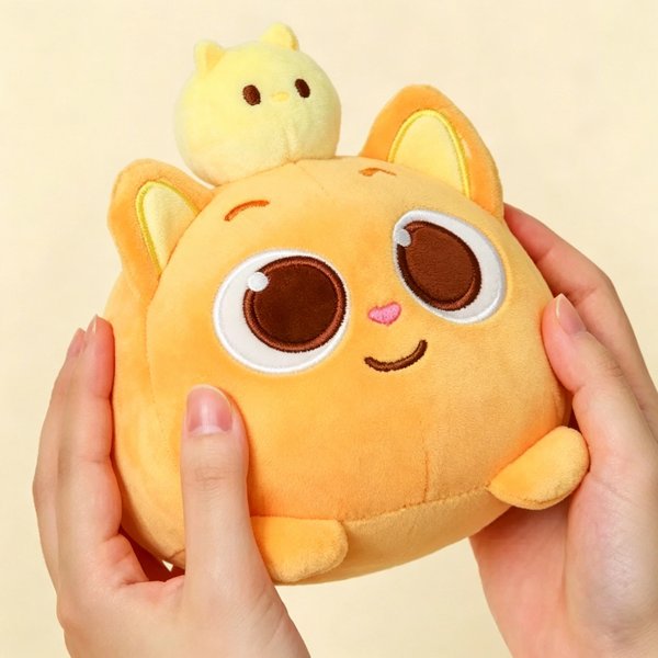 Niedliches Pinkfox Hogi Ninimo Plüschtier Kawaii Weiches Gefülltes Orange Katzen-Kuscheltier Animations-Plüschfigur Dekokissen Geburtstagsgeschenke