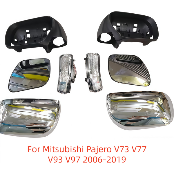 For Mitsubishi Pajero V73 V77 V93 V97 2006-2019 Auto Left Right Rear Mirror Cover Frame Turn Signal Light Bottom Holder