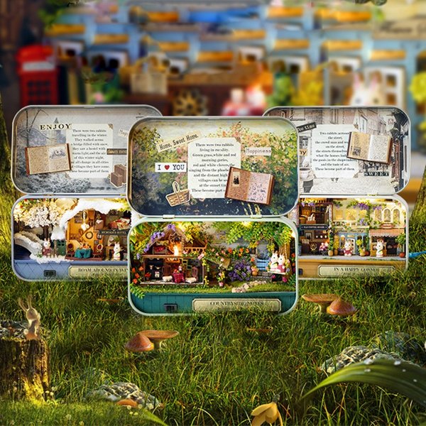 Maison de poupée en bois, thème nostalgique, avec meubles et accessoires, jouets pour cadeaux