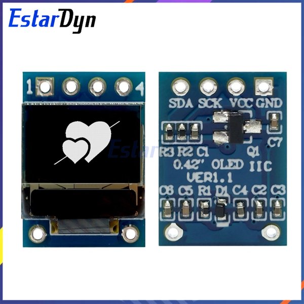 0,42 Pouces blances OLED-Display-Modul avec SSD1306-Treiber, 72x40 Pixel I2C/SPI-Schnittstelle pour Raspberry Pi