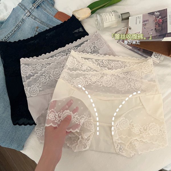 L-XL culotte européenne sous-vêtements pour femmes culotte en dentelle Sexy grande taille taille haute slip sans couture fille fleur caleçon Lingerie