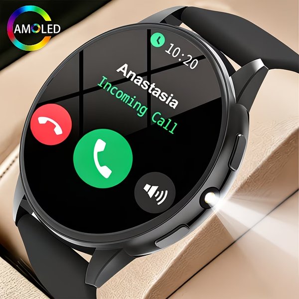 Nouvelle montre connectée ronde tendance modèle 2026, écran tactile HD, appels sans fil, modes sportifs multiples, contrôle de la musique