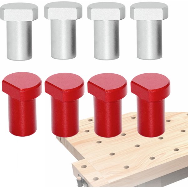 4 Stück Werkbank-Peg-Bremshunde, Holzbearbeitungs-Bankklemme, 19/20 mm Stopper aus Aluminiumlegierung, Werkstatt-Tischbegrenzungsblock-Werkzeuge