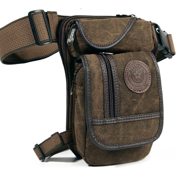 Hommes goutte jambe sac taille Fanny Pack moto cavalier tactique militaire messager bandoulière Sports de plein air mâle ceinture hanche Bum sacs