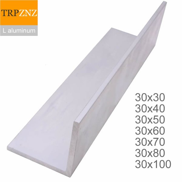 Profilé en L en aluminium 6063 à angle droit, profil triangulaire en alliage d'aluminium pour bordure, dimensions 30mm x 30mm x 40mm x 50mm x 60mm x 70mm x 80mm x 100mm