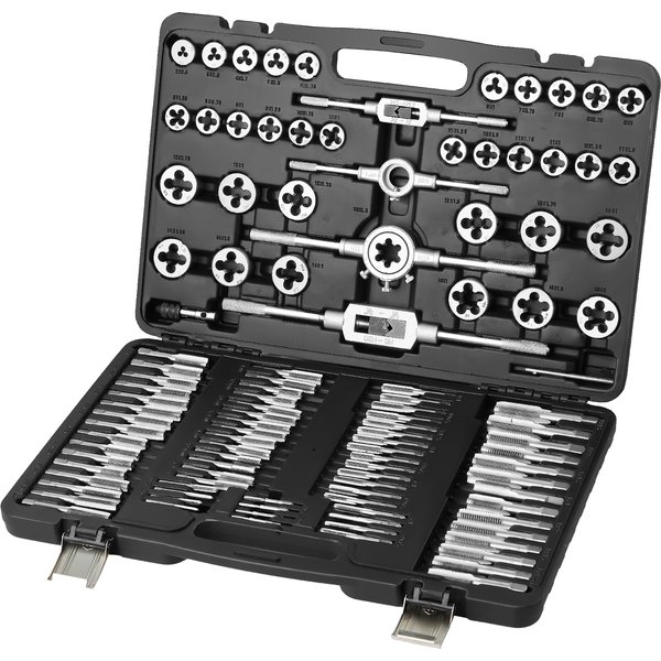 SucceBuy jeu de tarauds et de matrices 40 pièces 60 pièces 80 pièces 110/116 pièces tarauds et matrices en acier à roulement Standard métrique SAE outil de filetage essentiel