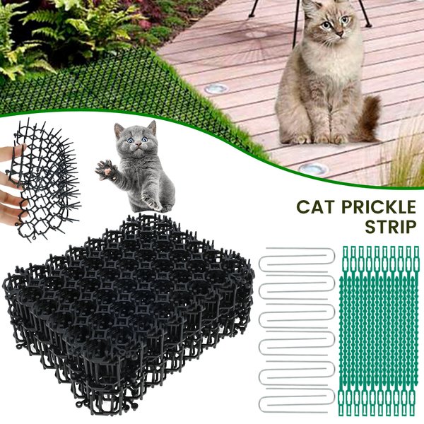 12Pcs Cat Deterrent Scat Spike Mat Anti Cats Dog Network 15.5CM*20CM Repellent Deterrent Mat Spike Portable Anti-Cat Dog Outdoor