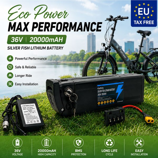 Abnehmbarer Silver Fish E-Bike Lithium-Akku 36V/48V/52V/60V 10Ah 12Ah 15Ah 20Ah Lithium-Akkupack mit BMS für 250W-1800W klappbare E-Zweiräder