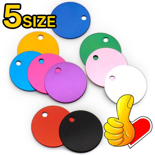 Wholesale 20Pcs Dog Id Tags Round Aluminum Tag DIY Personalized Pet Name Plate Engraving Anti-lost Pendant Collar Accessory