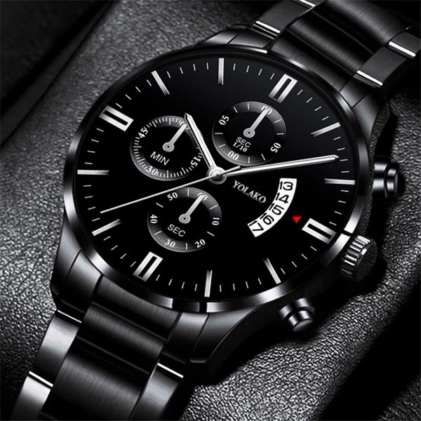 Luxusmode Herrenuhren Herren Edelstahl Quarz-Armbanduhr für Herren Business Casual Lederuhr часы Nang