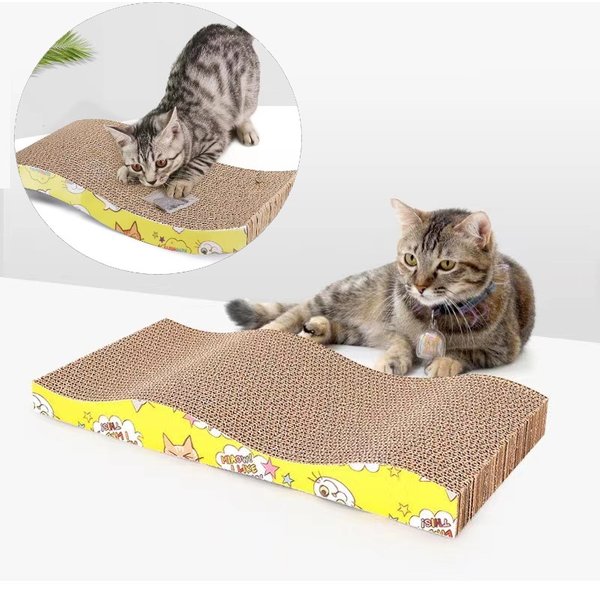 Haustier Katze kratzen Wellpappe Schleifen Klaue Platte Katzenminze Papier Pad Kletter rahmen Schaber Matte Katze Pappe Katzen spielzeug