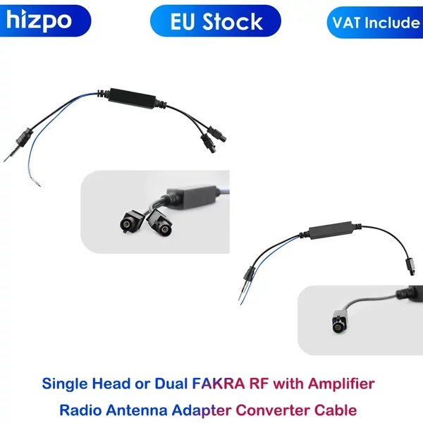 Hizpo Single Head oder Dual Fakra RF Radio Antennen adapter Konverter kabel mit Verstärker für Audi VW Benz Auto Multimedia Player