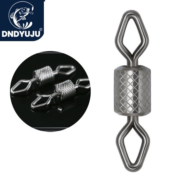 DNDYUJU 100pcs Fishing Barrel Rolling Swivels Diamond Pattern Brass Swivel Fishing Hook Connector Fishing Accessories Tools