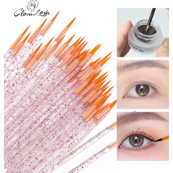 GLAMLASH 50Pcs Einweg Eyeliner Pinsel Lidschatten Eyeliner Zauberstab Kosmetik Pinsel Wimpern Verlängerung Frauen Schönheit Make-Up-Tool