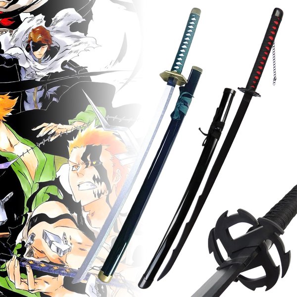40 Zoll Anime Bleach Katana Holz Ninja Messer Aizen Ichigo Cosplay Schwert Echte Größe Japanische Katana Original Samurai Säbel Geschenk