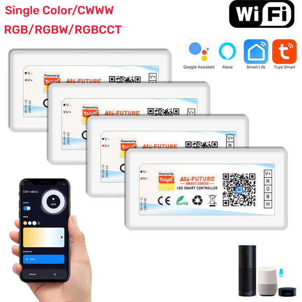 Tuya Wifi LED Controller Smart Dimmer DC5V-24V LED Strip Light CCT/RGB/RGBW for Alexa Google Home Smart Life APP Remote Control