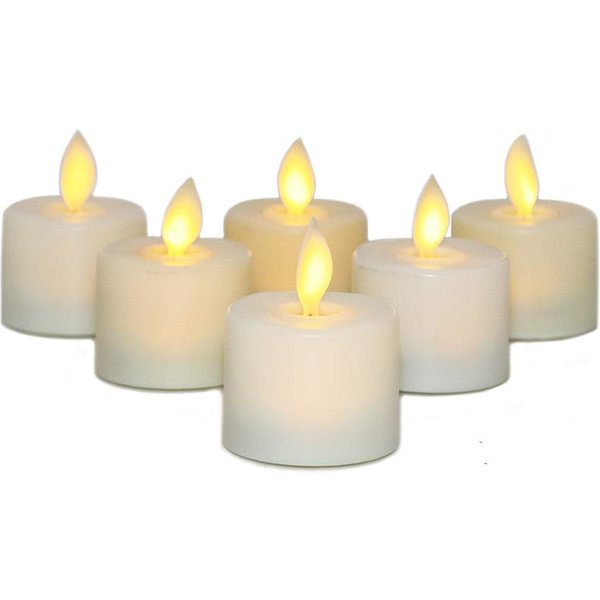 Bougies à thé à mèche mobile à flamme dansante, avec lumière scintillante blanche chaude, bougies de mariage décoratives électroniques à piles